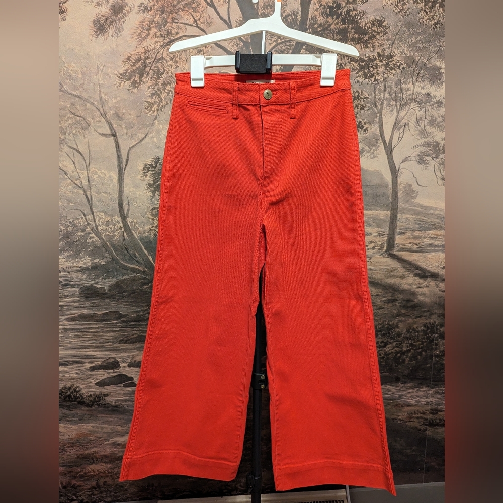 Red Emmet wide-leg Madewell pants size 26 nwt